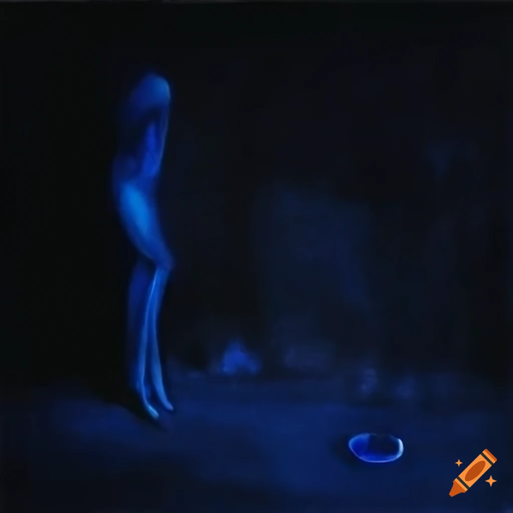 dark blue abstract art piece