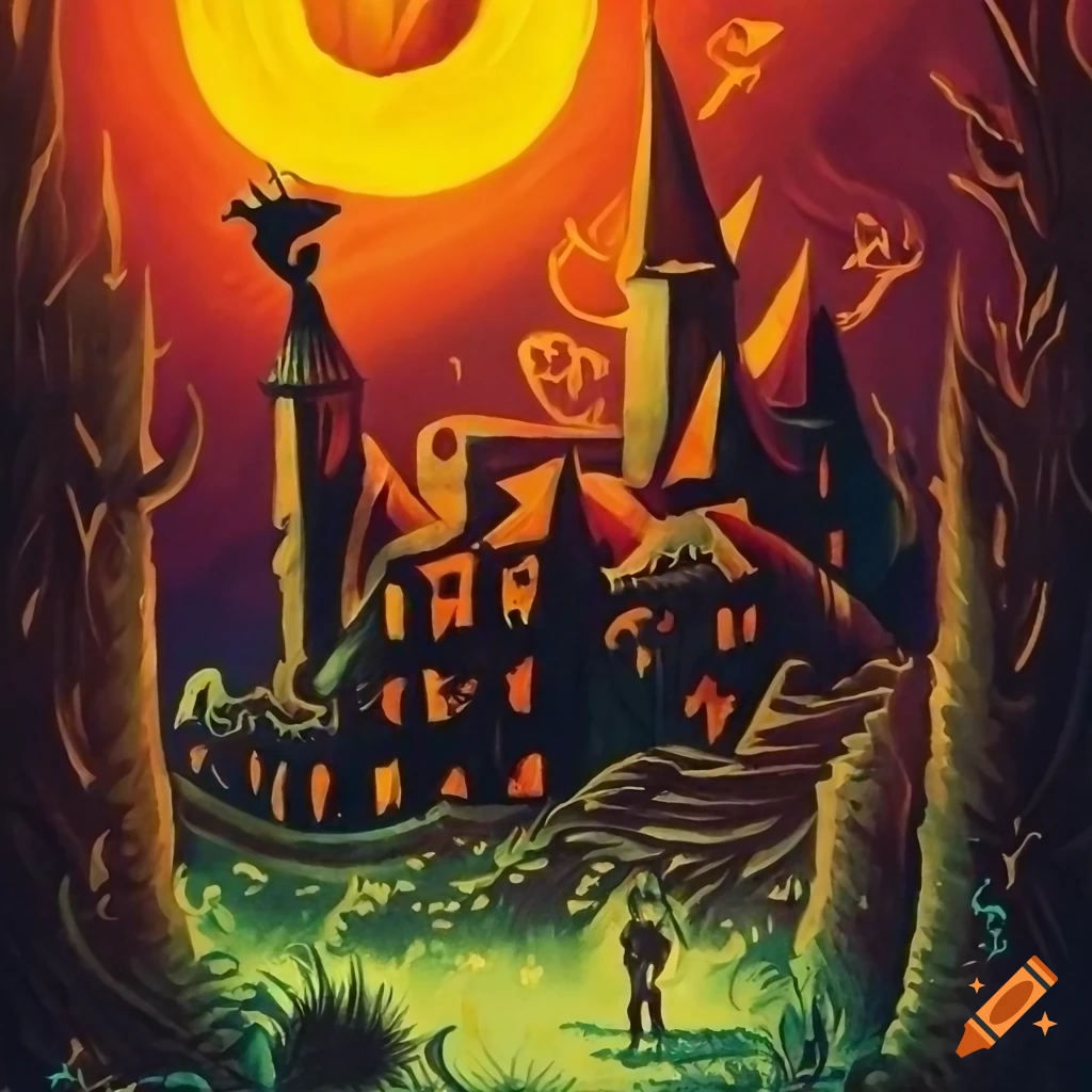 fantasy clay artwork of a fiery Halloween pumpkin