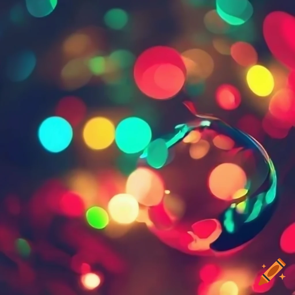 festive bokeh lights with rainbow colors