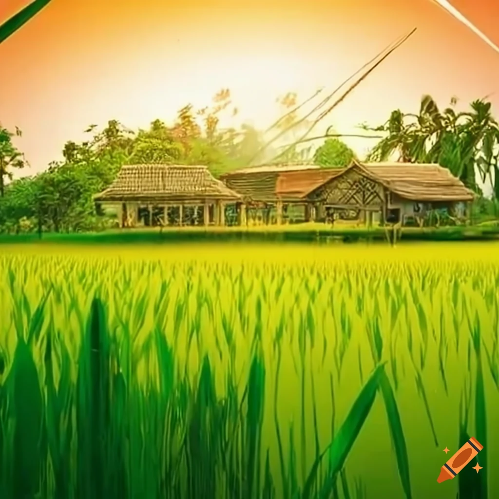 Rice farming in china on craiyon