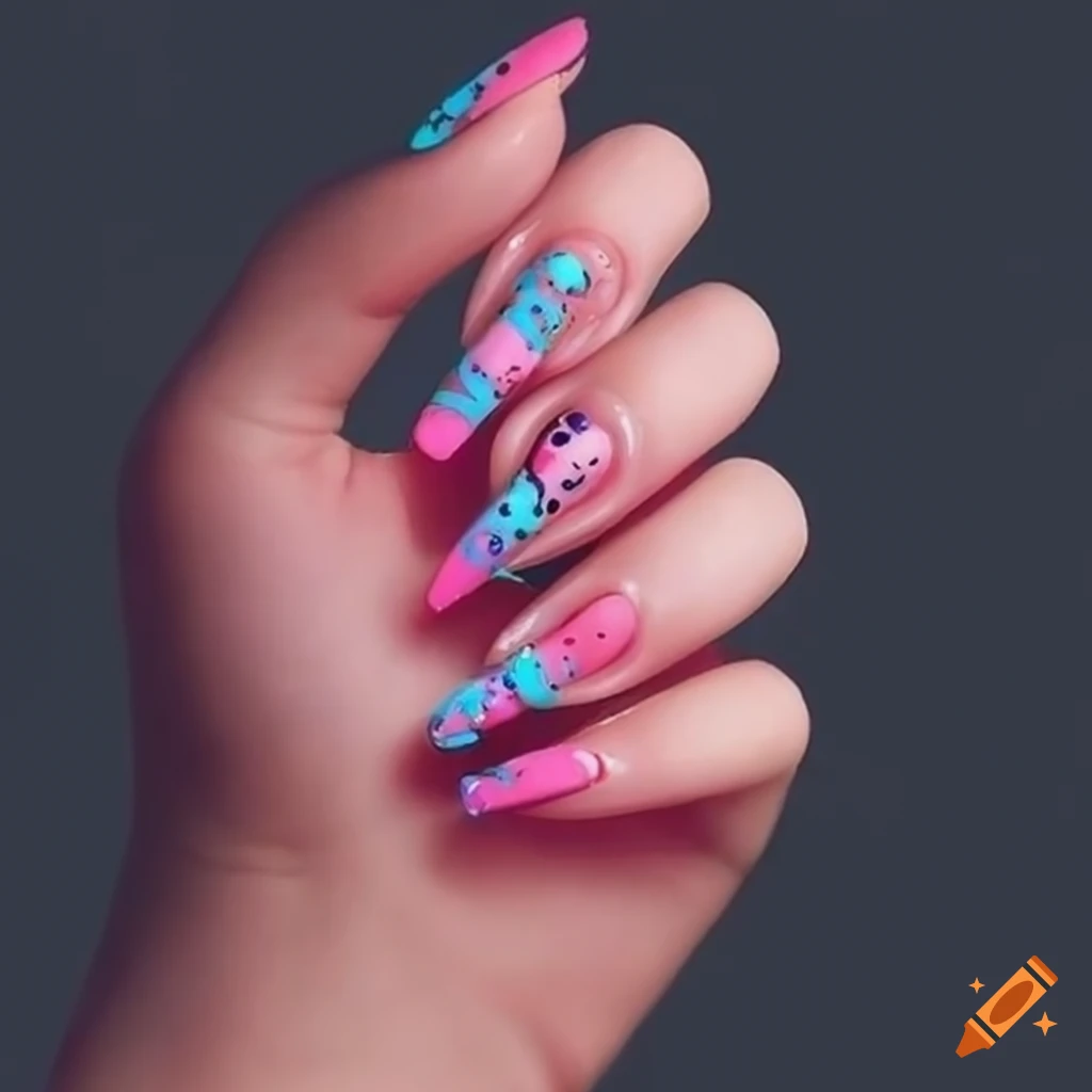 Stylish Nail Art Magnetic Nail Lacquer Trend Nail Tattoo Stock Photo -  Download Image Now - iStock