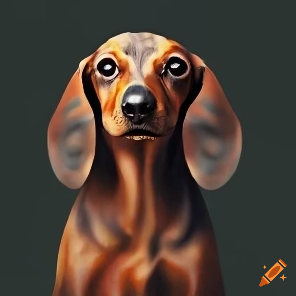 funny daschund with a construction hat
