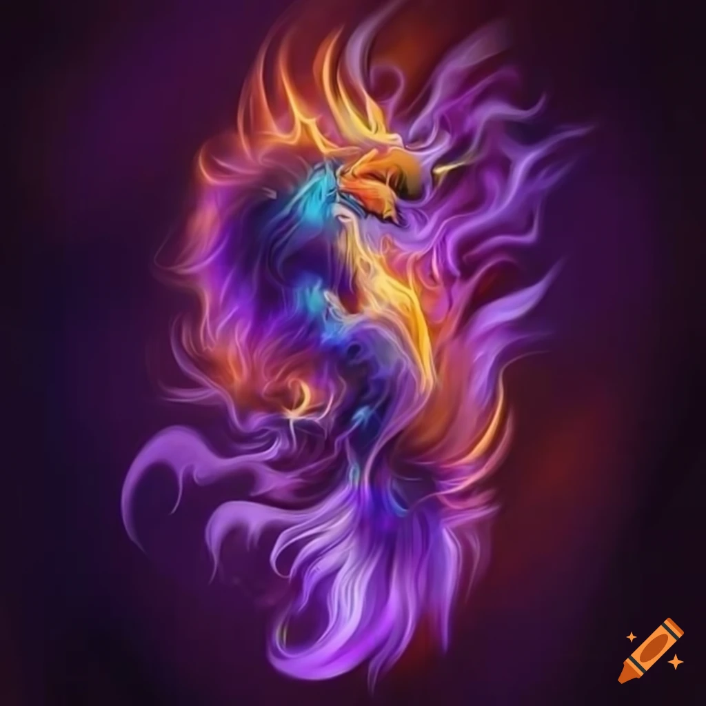 Image of a mythical phoenix surrounded by fire on Craiyon