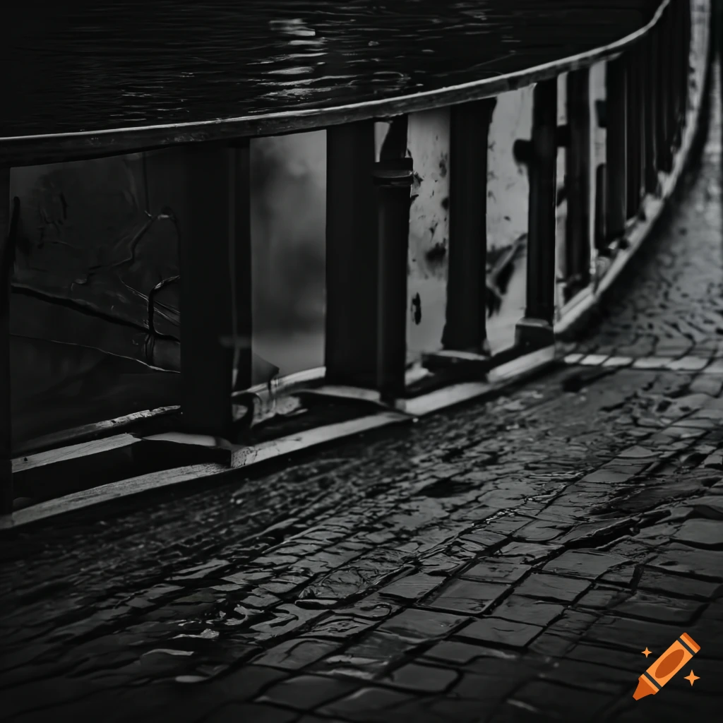panorama of a bridge on a rainy day