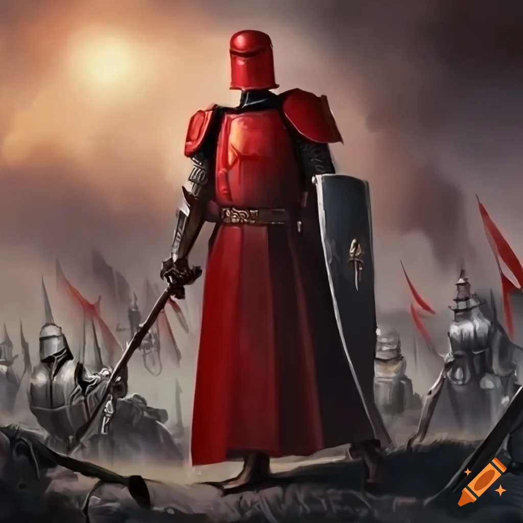 Epic battle between praetorian guard and knight on Craiyon