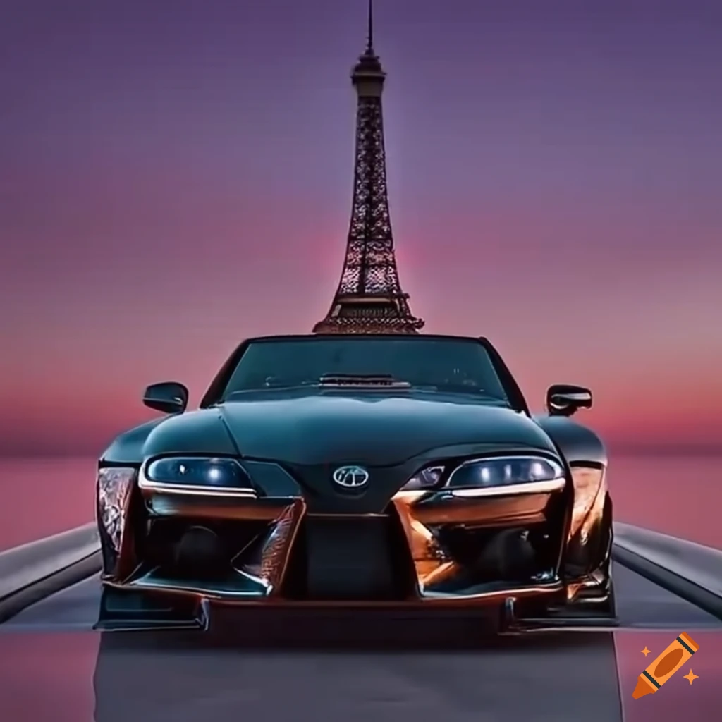 Toyota supra in front of the eiffel tower on Craiyon