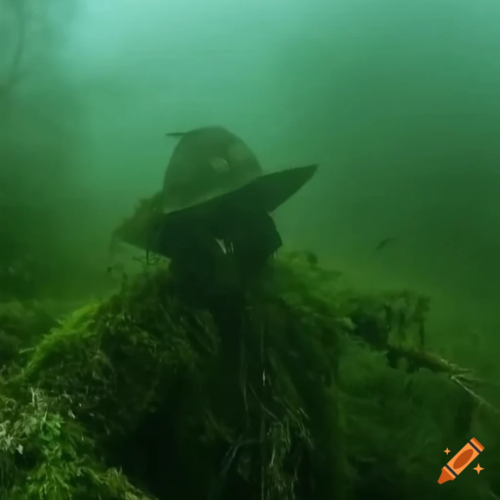 creepy scarecrow in a dark and eerie setting