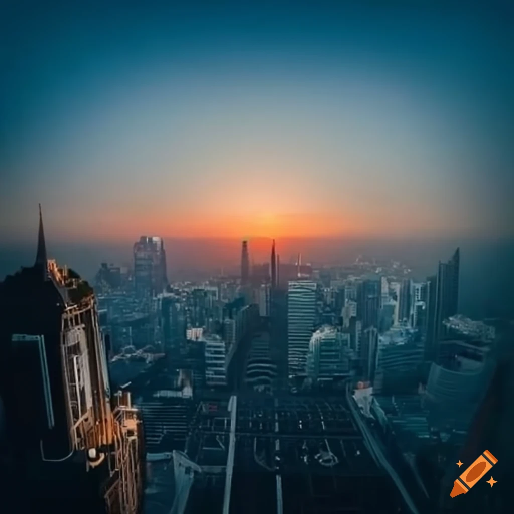 top view of a city from a skyscraper