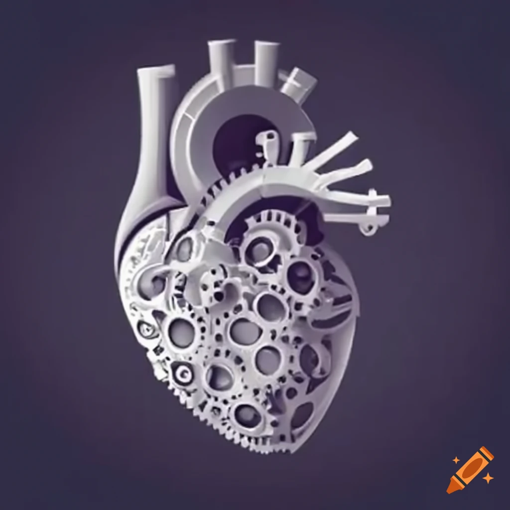 mechanical gears forming a heart shape