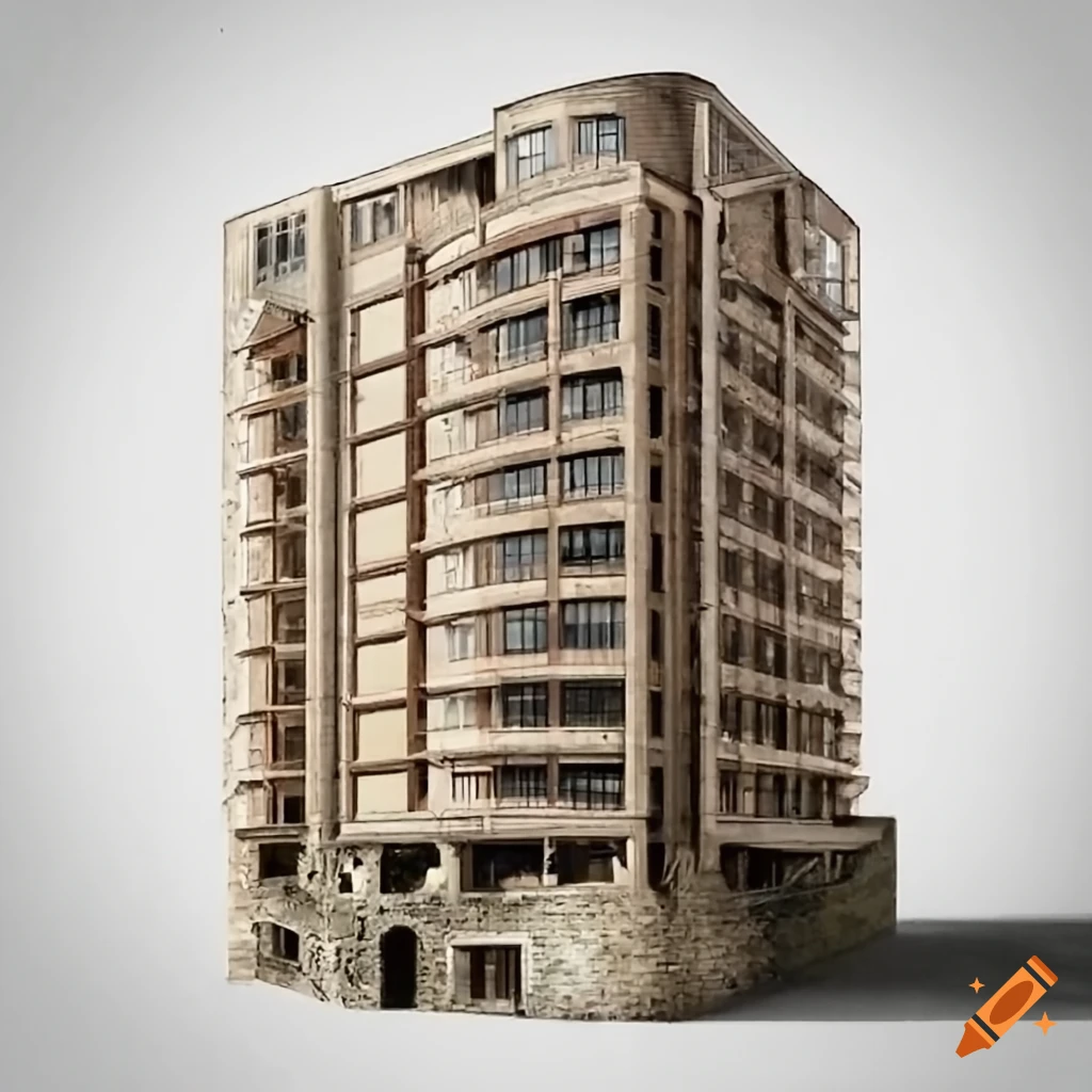 old and decaying condominium building