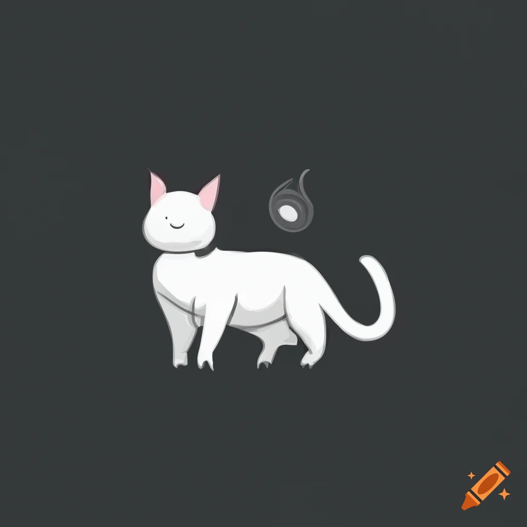 Simple Black And White Cat Logo On Craiyon