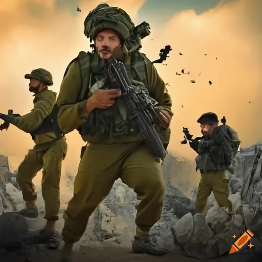 group of Israeli soldiers laughing together