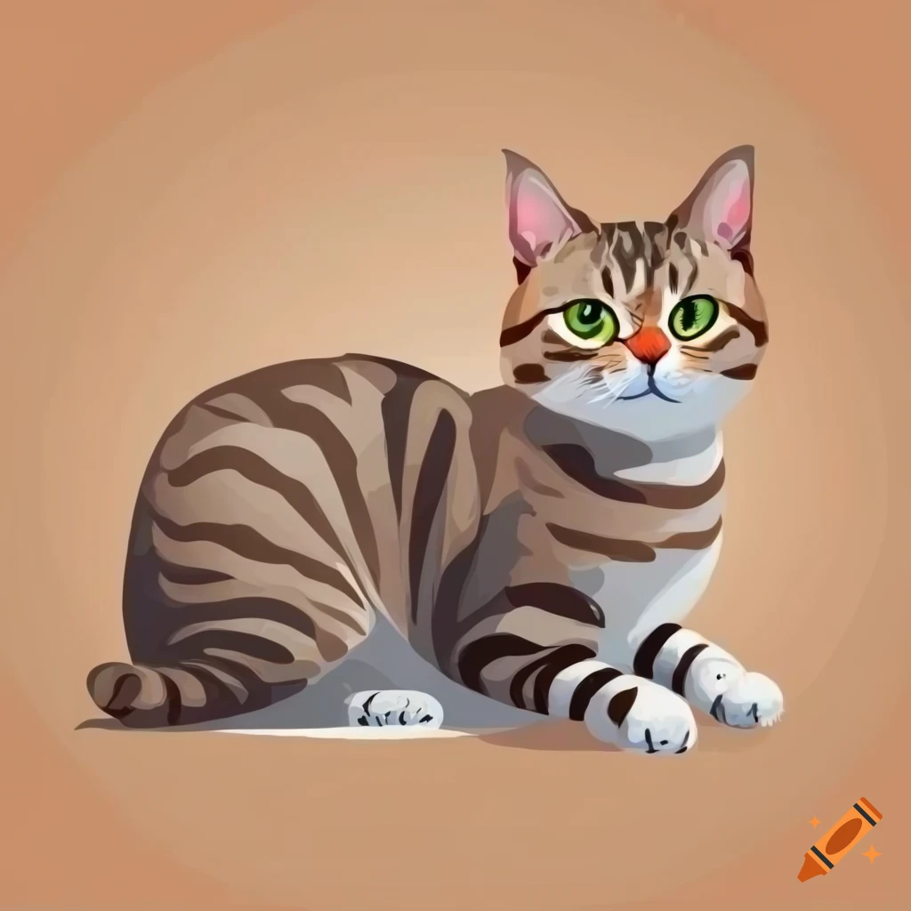 Vector Illustration Of A Tabby Cat Laying Down On Craiyon 