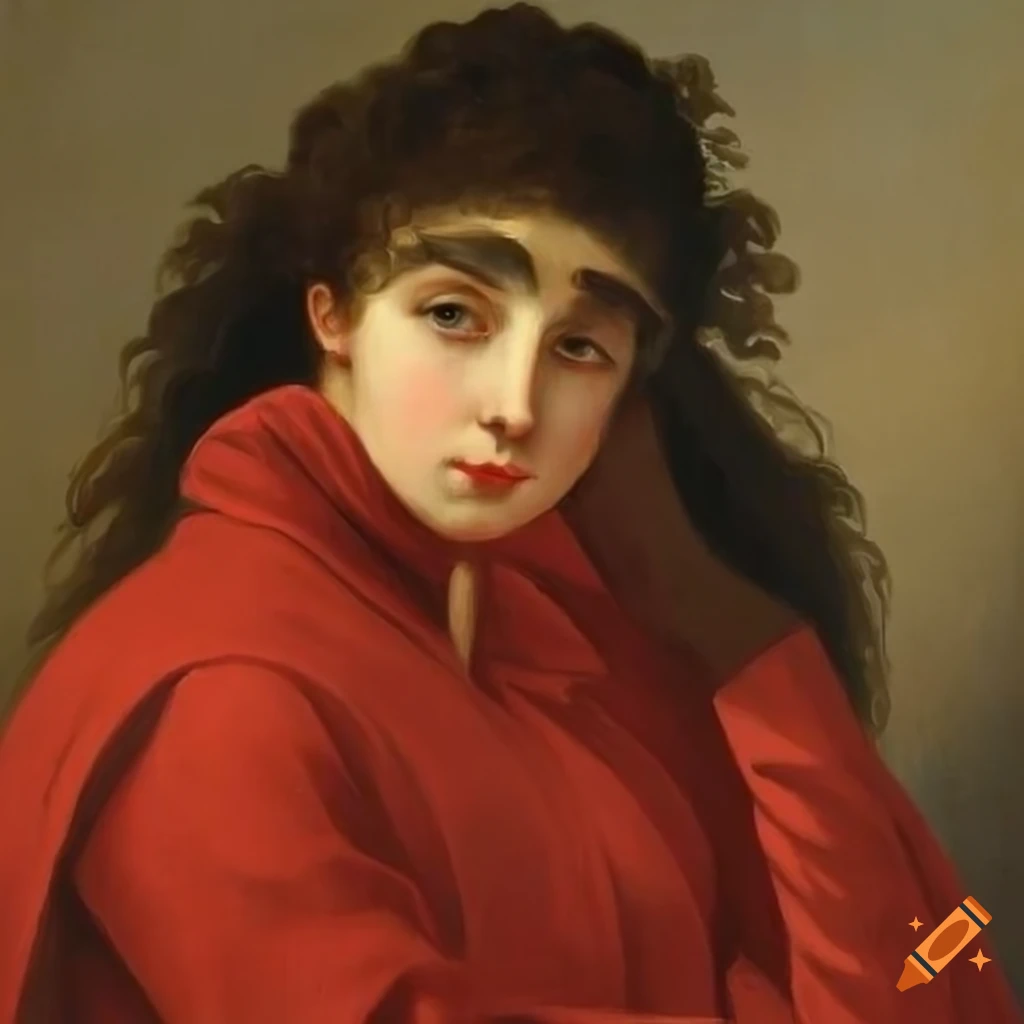 women in red tracksuits inspired by neoclassical painting