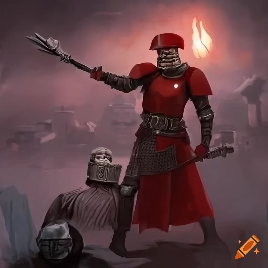 illustration of a battle between praetorian guard and templar knight