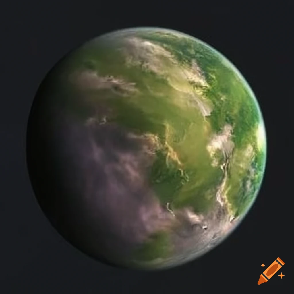 View of a jungle from space on Craiyon