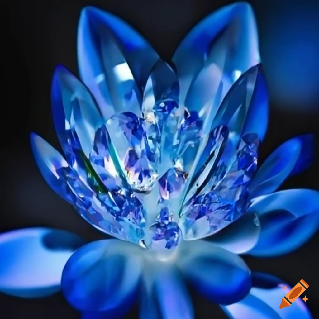 Blue crystal flower on Craiyon