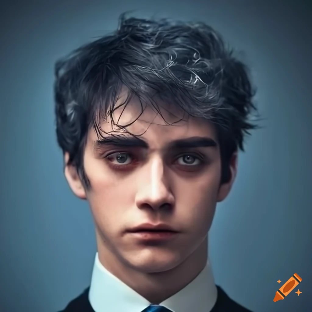 Description Of A Man With Messy Black Hair And A Blue Vest On Craiyon