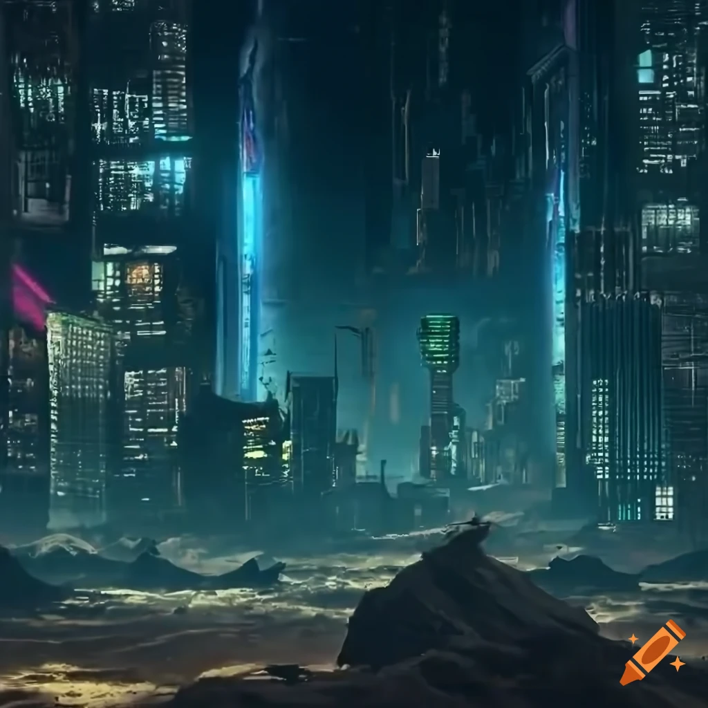 Cyberpunk city wallpaper dark