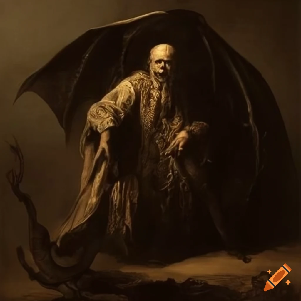 Gustave Doré inspired gothic dragon artwork