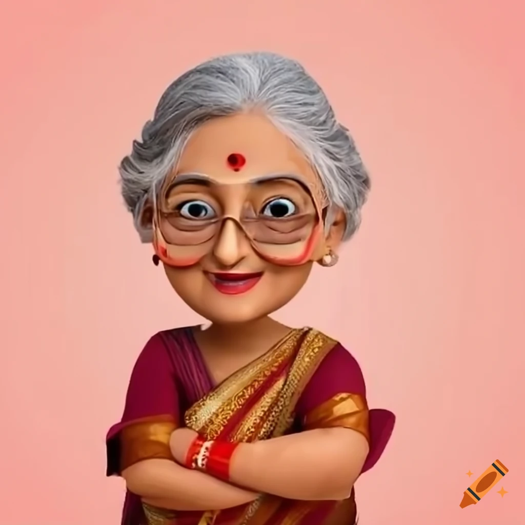 Vector Illustration Indian Grandma Stock Illustration - Download Image Now  - Culture of India, Indian Ethnicity, Senior Women - iStock