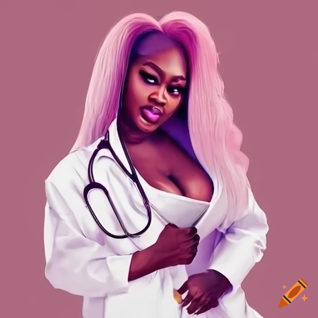 Cupcakke as a doctor listening to heartbeat
