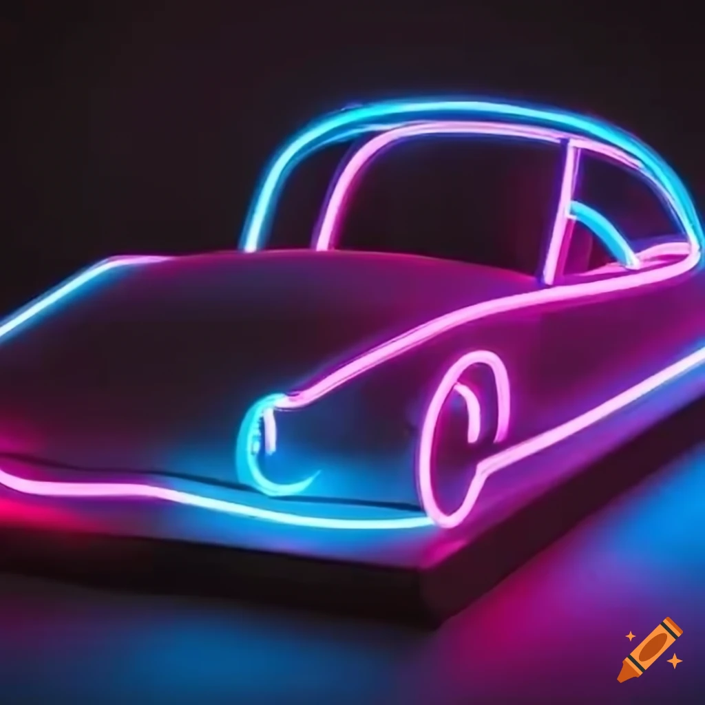 Neon light car concept on Craiyon