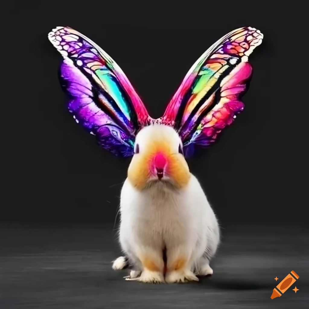 Rabbit with butterfly wings on Craiyon
