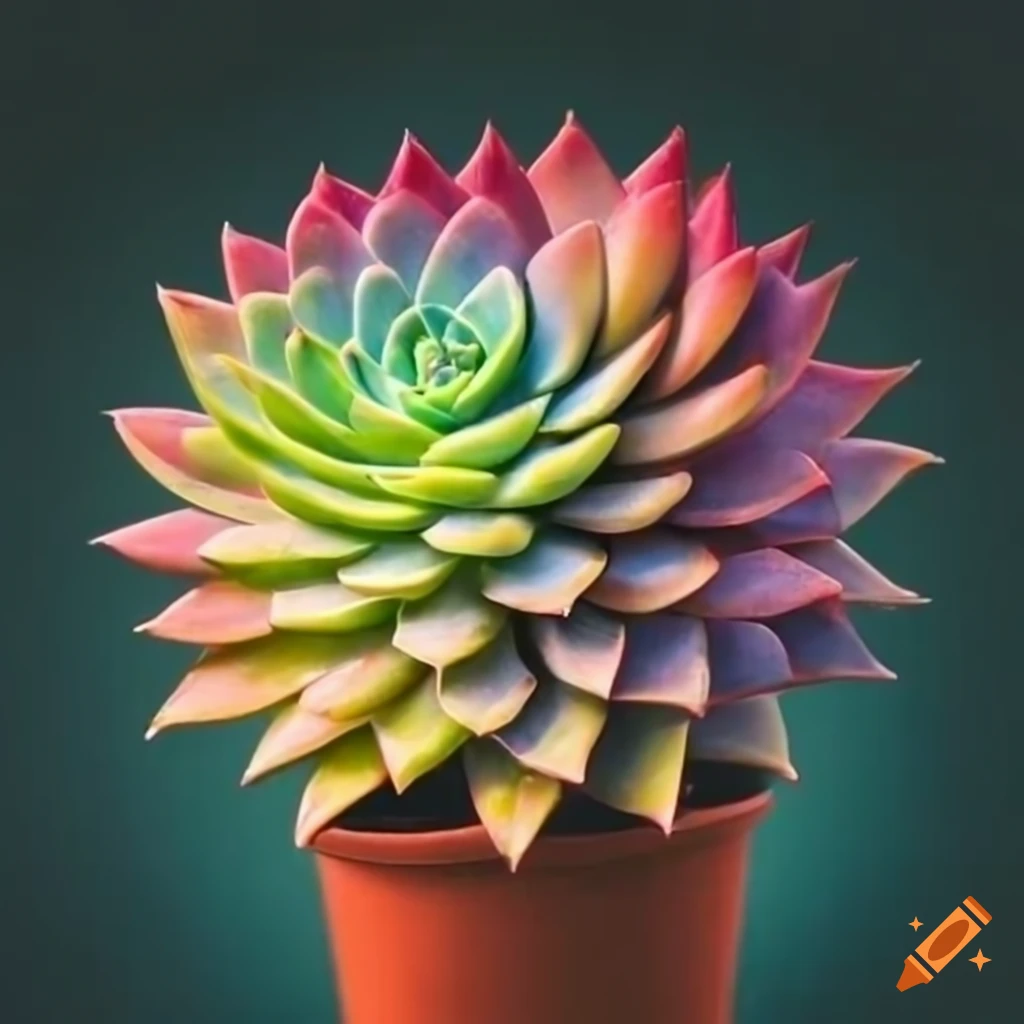 detailed and colorful succulent plant