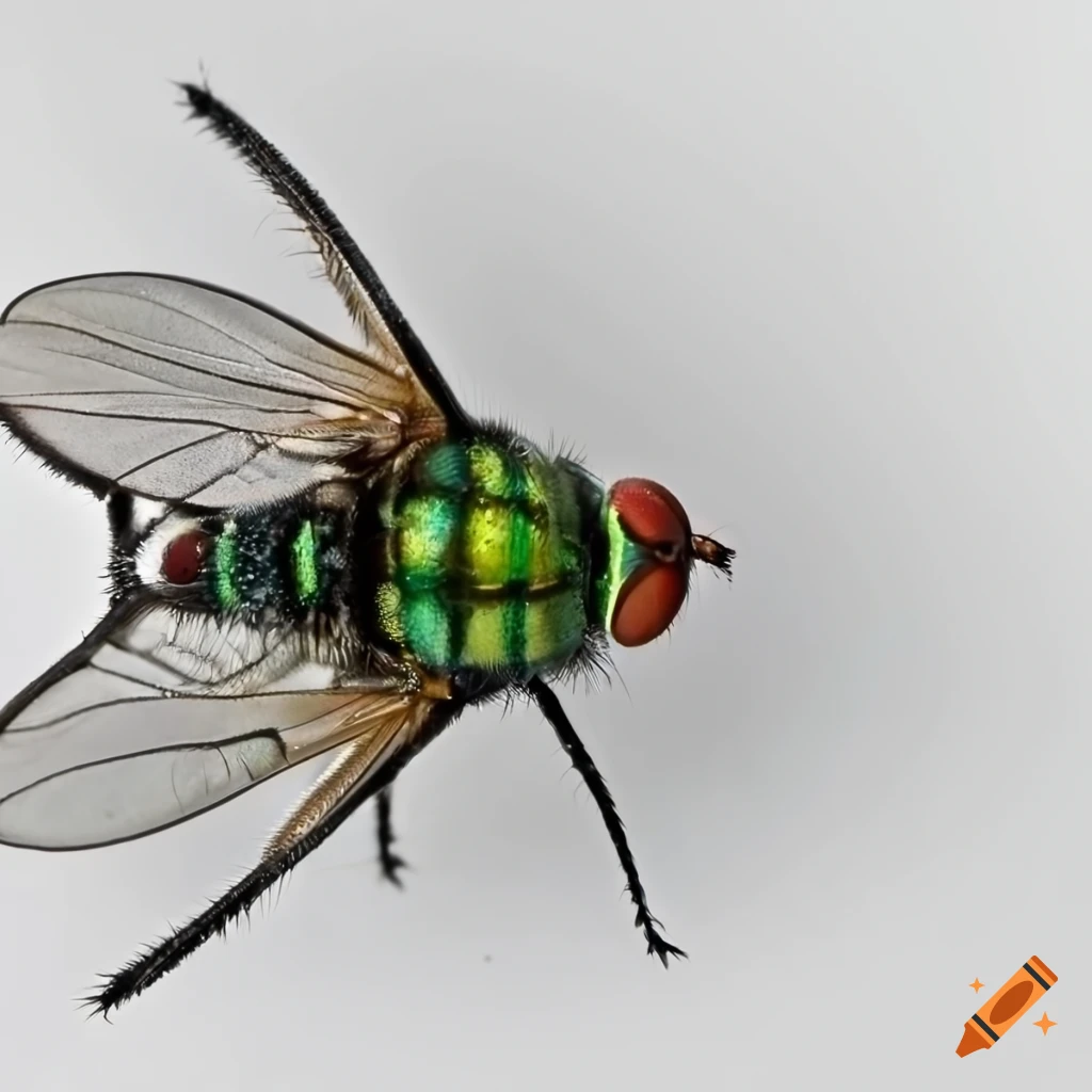 White background with a fly insect on Craiyon