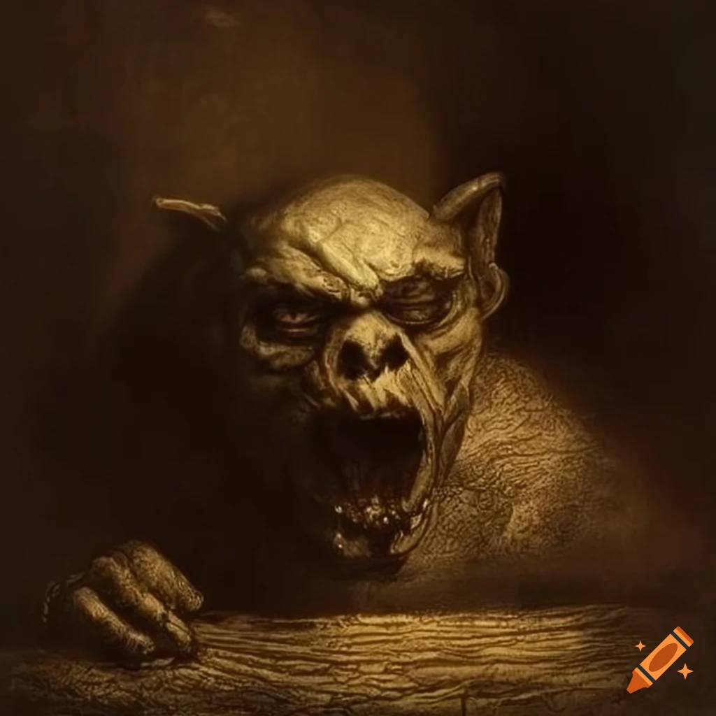 gothic art featuring gargoyle statues