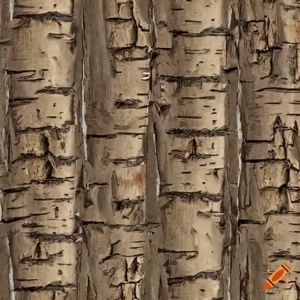 Close up of seamless birch bark texture on Craiyon