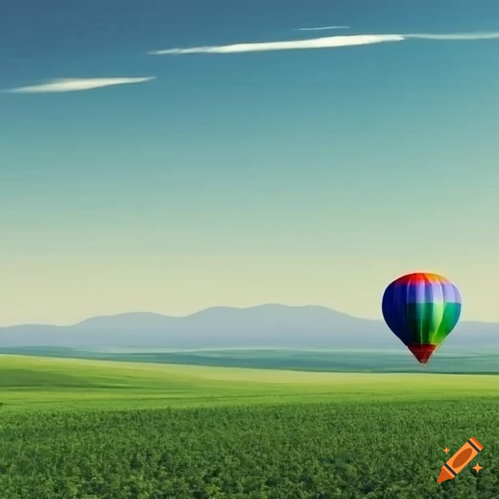 sunny-view-of-a-pasture-with-hot-air-balloon-in-the-background-on-craiyon