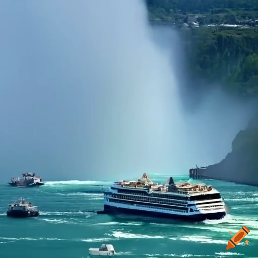 cruise ship sailing near Niagara falls