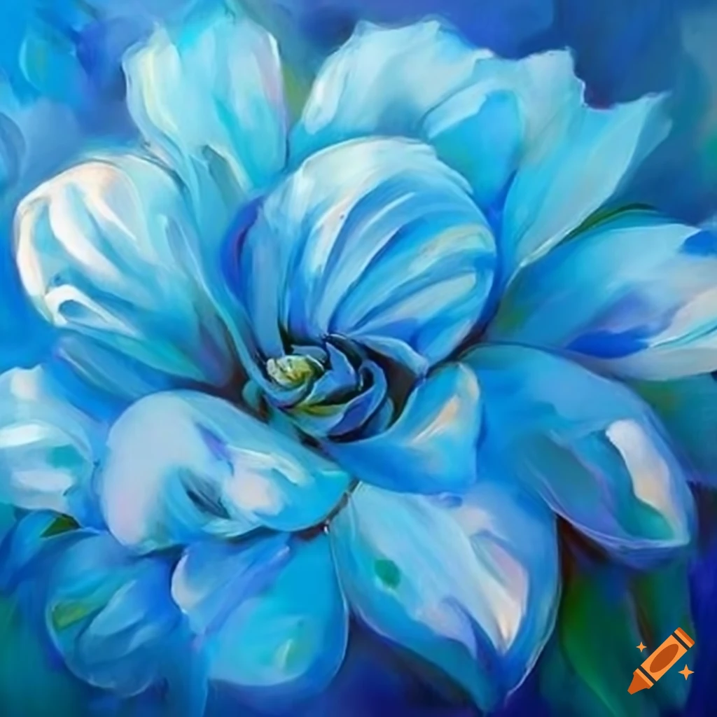 light blue flower painting