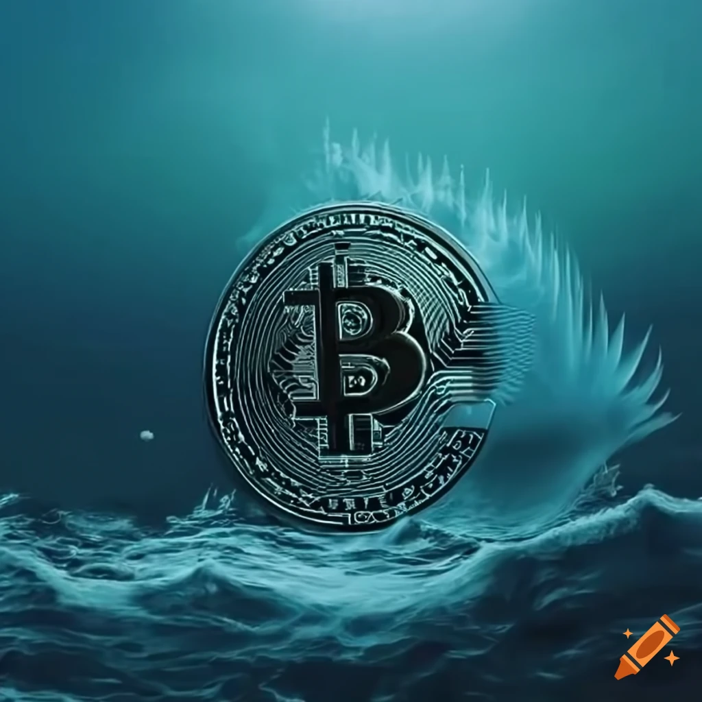 Digital art of sinking cryptocurrencies on Craiyon