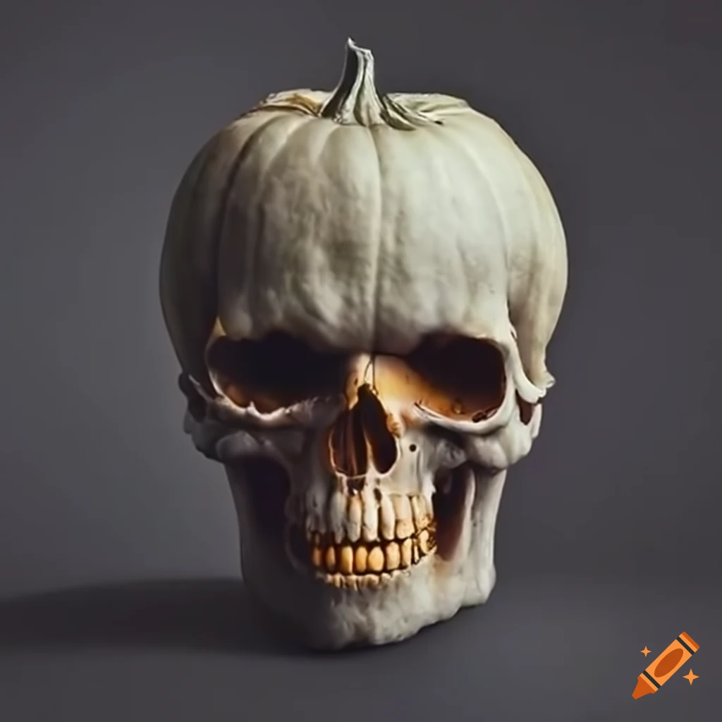 pumpkin shaped like a skull