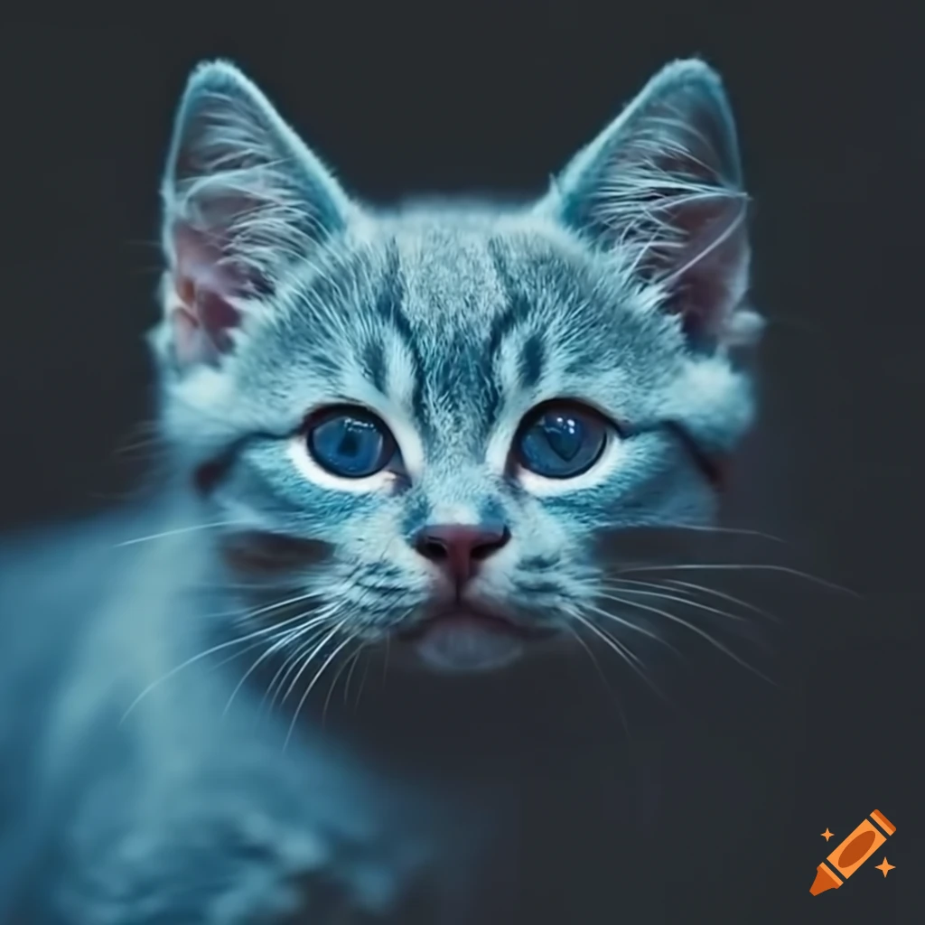 adorable blue kitten with a cute face