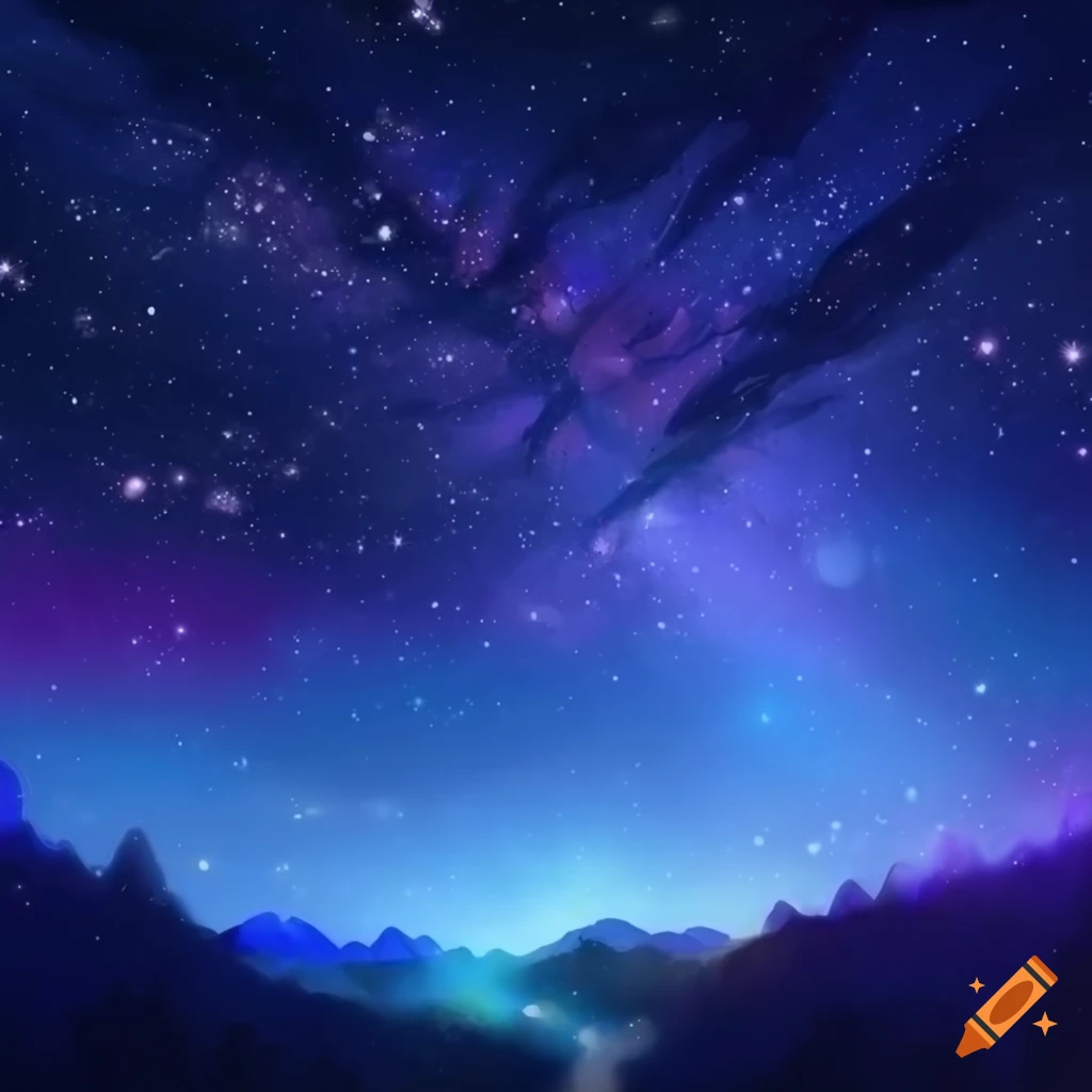 sparkly anime-style night sky