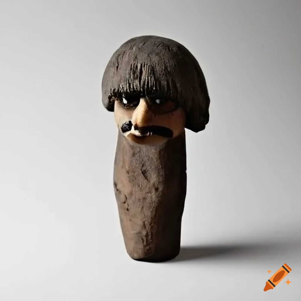 ancient puppet with a long wig