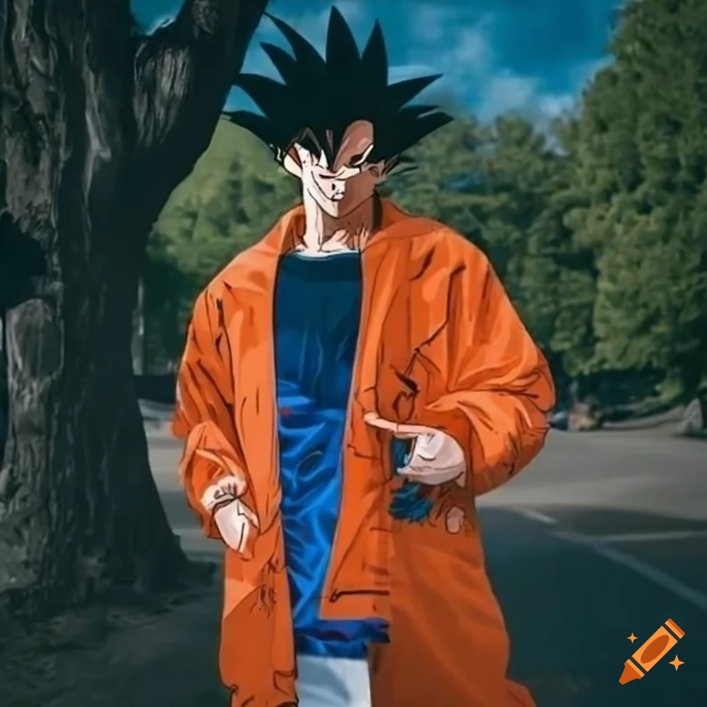 Goku in modern drip style meme