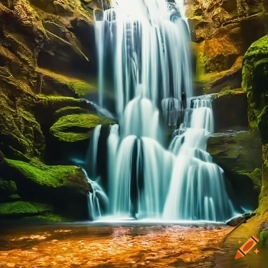 Looping animation of a majestic waterfall on Craiyon