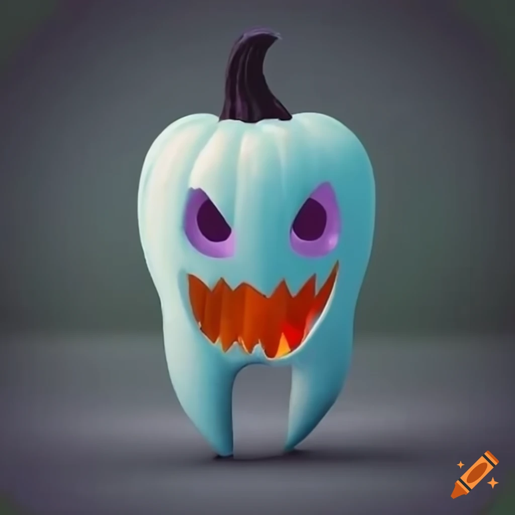 spooky tooth on a Halloween pumpkin