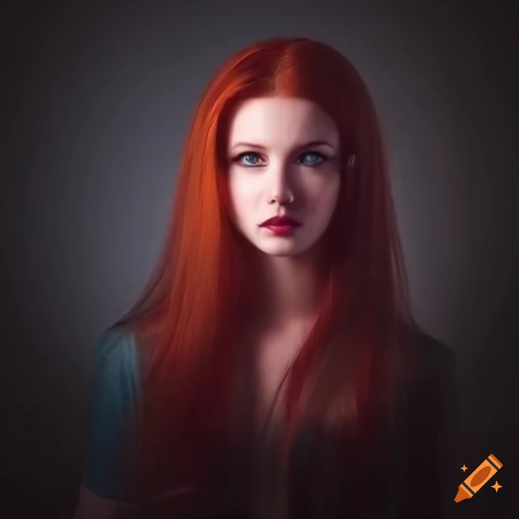 Image of a redhead necromancer girl on Craiyon
