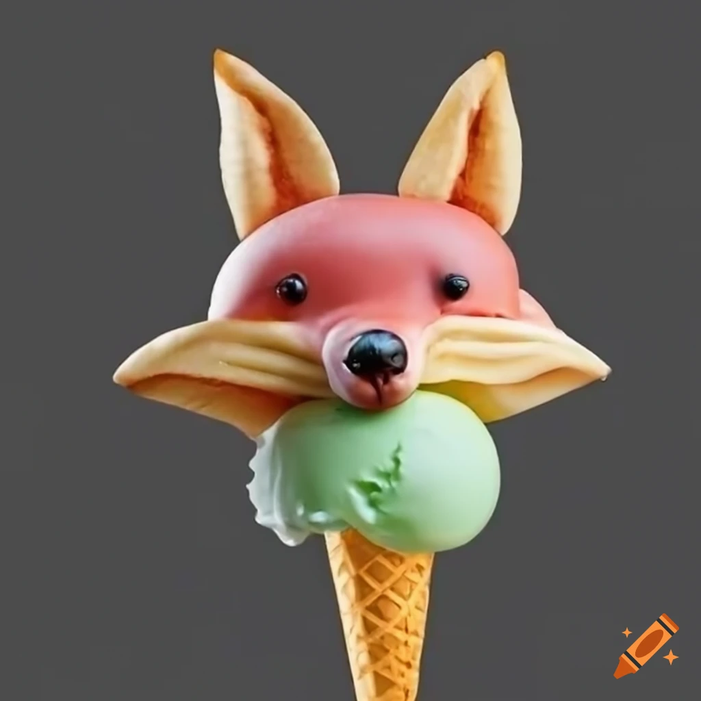 Ice cream sculpture of a fox