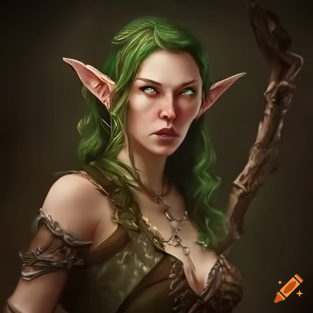 Wood Elf Dnd Character With A Staff On Craiyon
