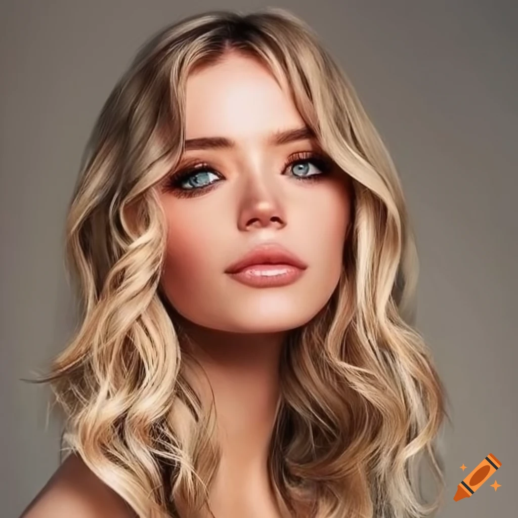 Portrait Of A Blonde With Long Wavy Hair