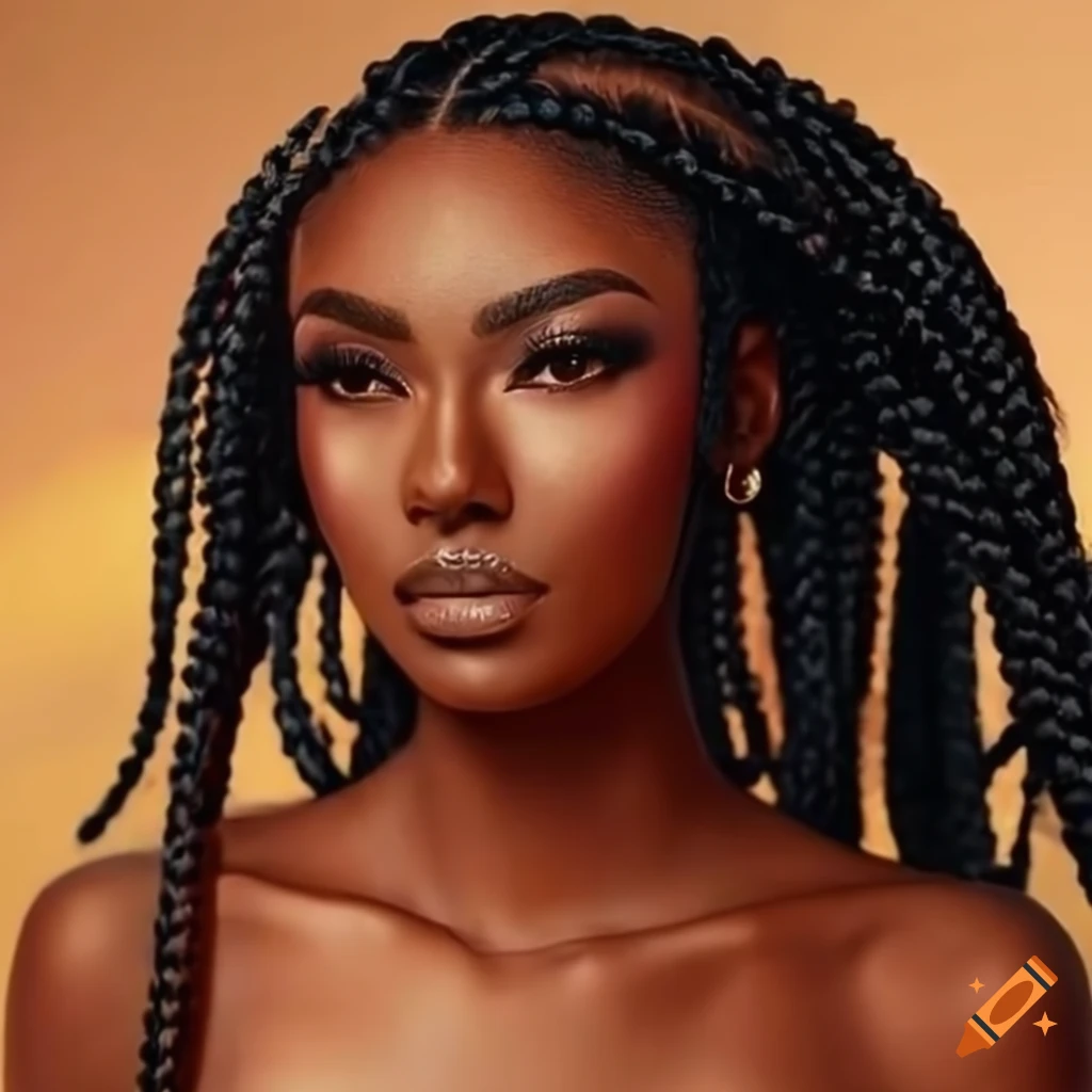 image of a black woman with beautiful braided hair