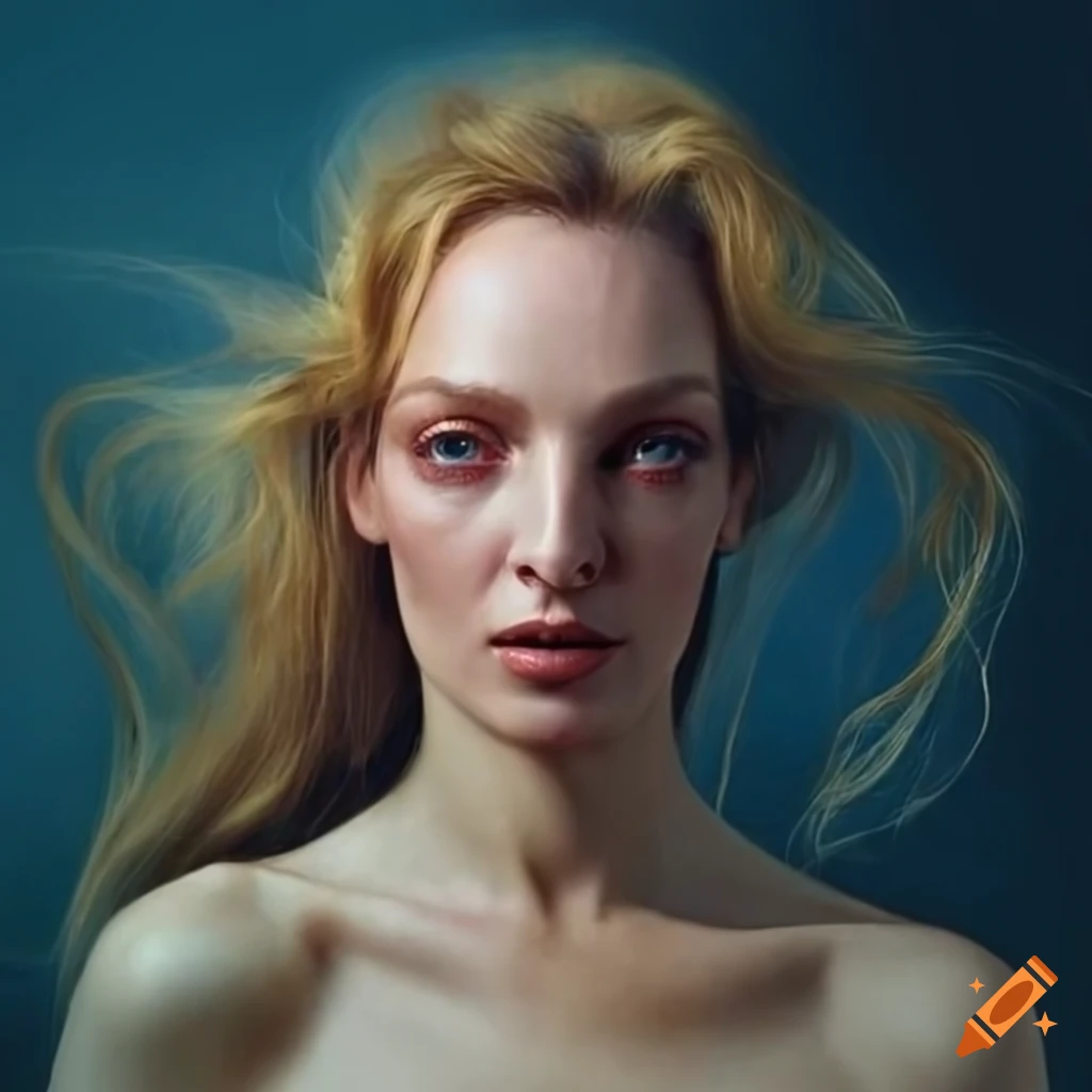 hyperrealistic painting inspired by Birth of Venus