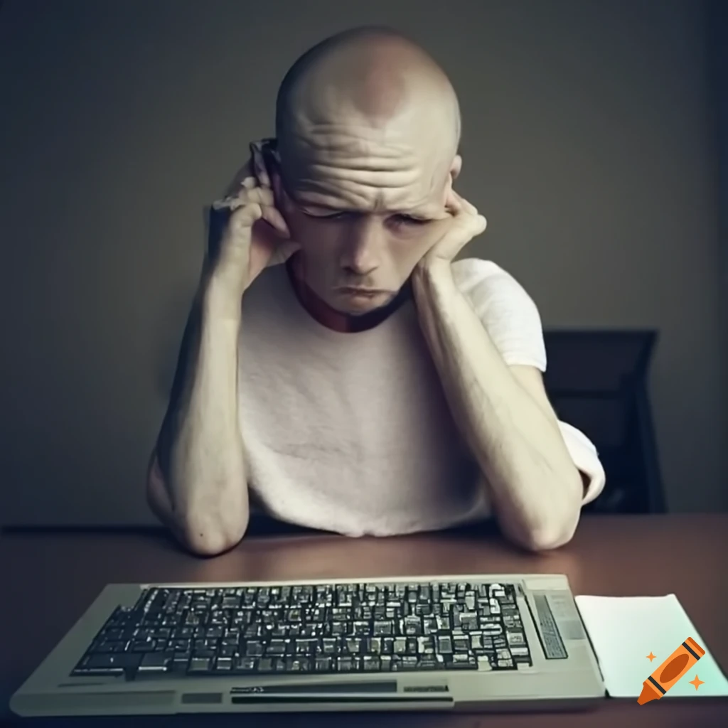 Pale Man Looking Sad At His Computer On Craiyon pale-man-looking-sad-at-his-computer-on-craiyon